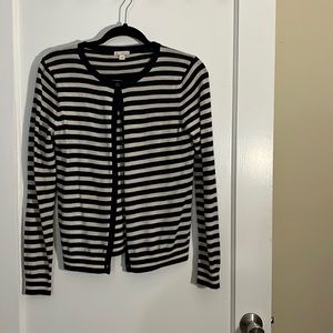 Gap Navy and White Striped Cardigan